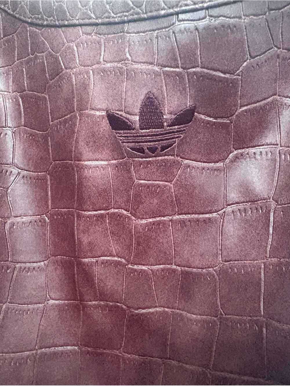 adidas PLEATHER CORSET - Burgundy. crocodile with Signature strips. Runs Small - Picture 6 of 12